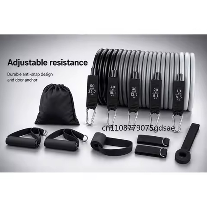 11pcs/Set Pull Rope, Resistance Bands, Portable Fitness Equipment, Ankle Strap, Chest Expander, Elastic Exercise Band