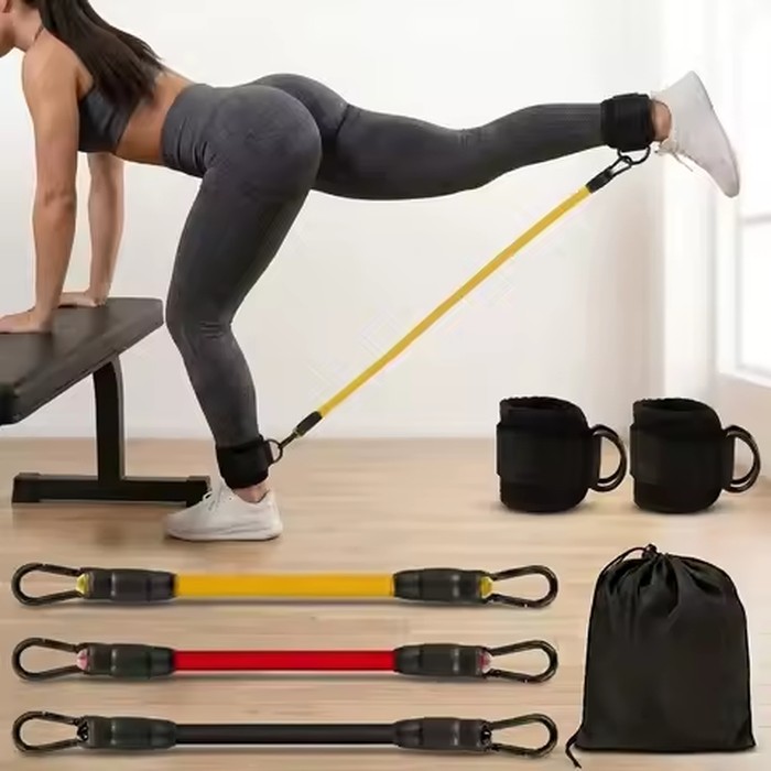 5‑Piece Ankle Resistance Band Set Adjustable Straps for Strength Training Yoga Fitness, Leg Butt Hip Workout Muscle Toning