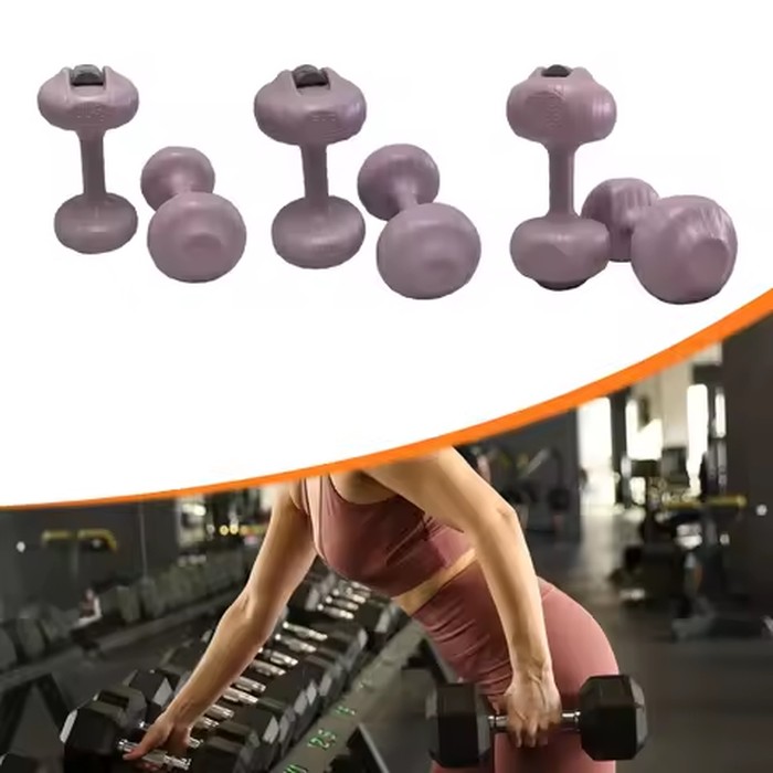 2Pcs Water Filled Dumbbell Multipurpose Comfortable Grip Kids Travel Weights