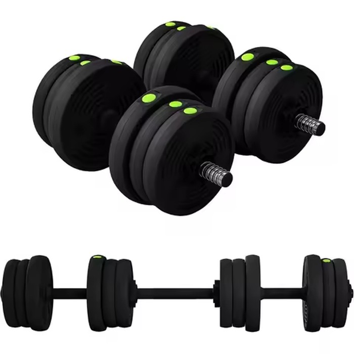 2-in-1 Adjustable Weight Bar and Dumbbells Set with Non-Slip Grips for Home Gym Workouts