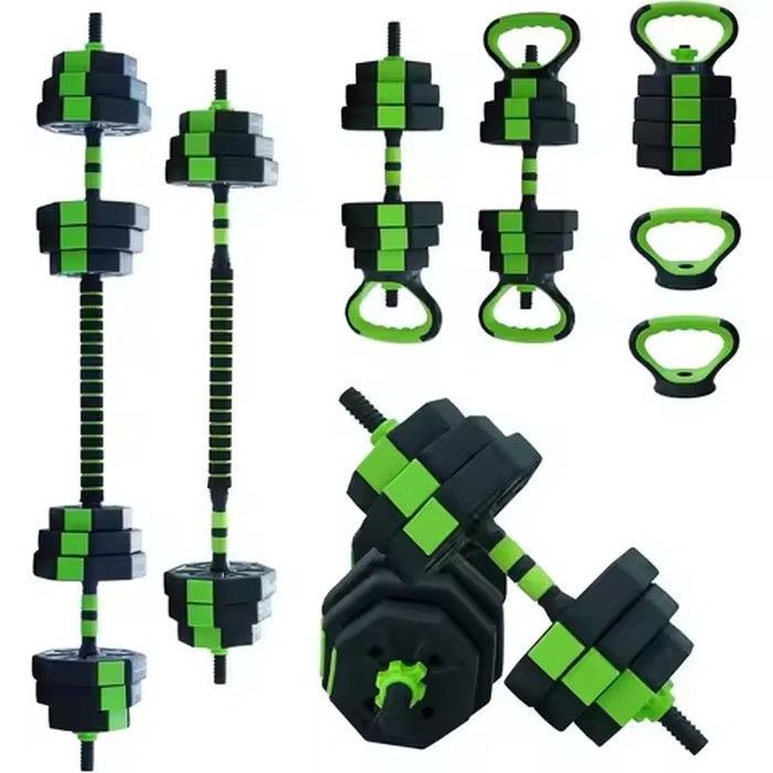 All-in-One 44 lbs Adjustable Dumbbell Set: Bar, Kettlebell, and Push-up Stand - Versatile Home Gym Equipment for Men & Women, Gr