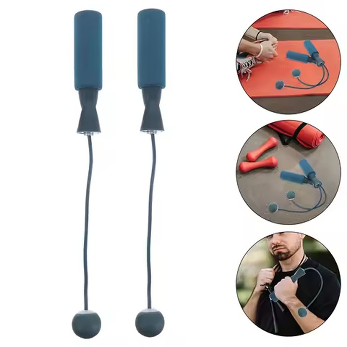 Cordless Weighted Jump Rope Dual Ball Bearings Ropeless Indoor Exercise Training Workout Rope for Men Women Fitness
