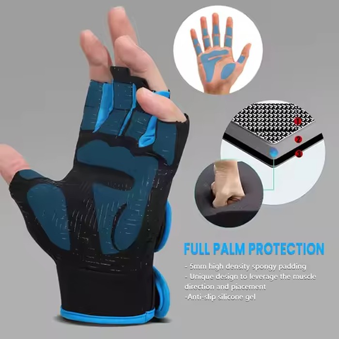 MOREOK Gym Gloves Breathable Anti-slip Pull Ups Training Yoga Body-building Exercise Fitness Workout Weight Lifting Gloves Men