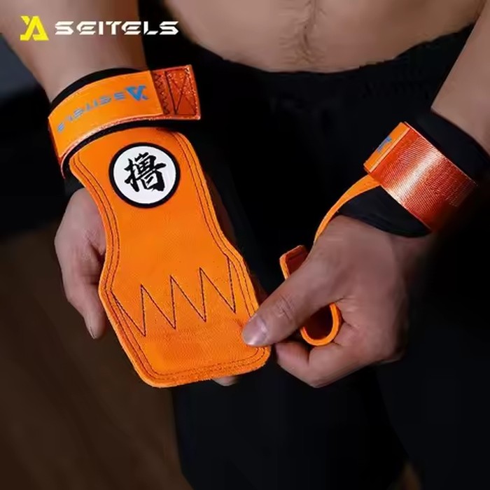 1Pair Gym Pads Cowhide Gym Gloves Grips Anti-Skid Weight Power Belt Lifting Pads Deadlift Belt Workout Palm Protection Lu