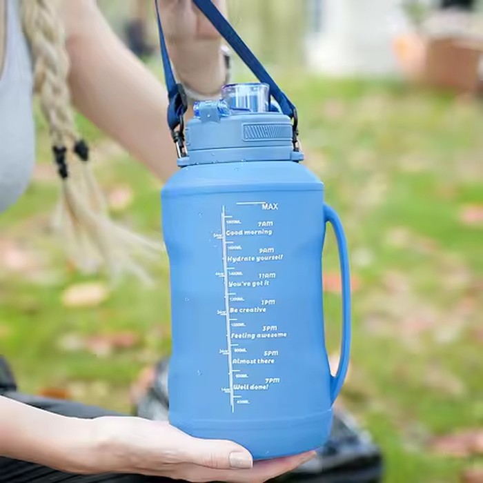 2L/64oz Silicone Water Bottles Collapsible Travel Water Bottle Roll Up Foldable Water Bottles With Straws Travel Camping Hiking