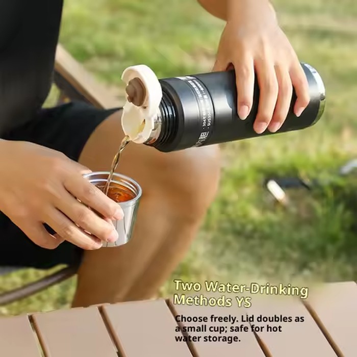Vacuum Steeping Cup All-steel Insulated Lid 316 Stainless Steel Insulated Cup Portable Shoulder Strap Sports Water Bottle