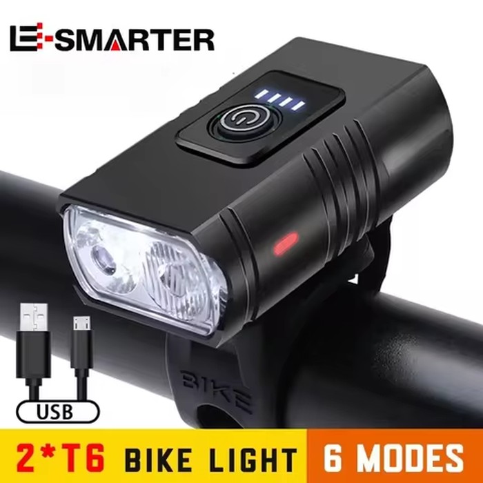 BK02 6 Modes MTB Flashlight Bike Light T6 LED USB Rechargeable Bicycle Lights Bicycle Headlight for Cycling Bicycle Front Lamp
