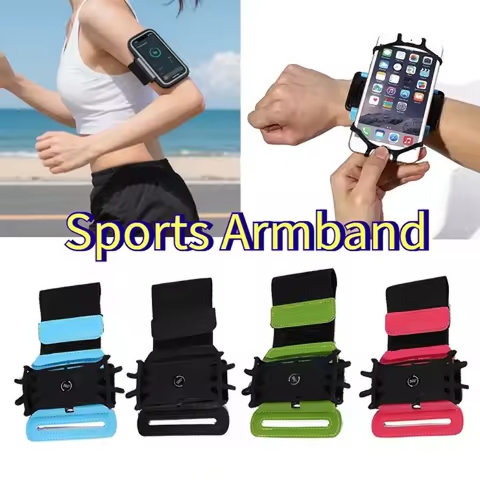 360° Rotatable Sports Armband Case Adjustable Running Phone Holder Universal Shockproof Breathable Arm Strap Cycling Jogging Gym