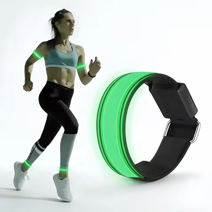 LED Light Luminous Night Running Armband Bracelet Night Reflective Safety Belt Sports Arm Band Cycling Concert Roller Light