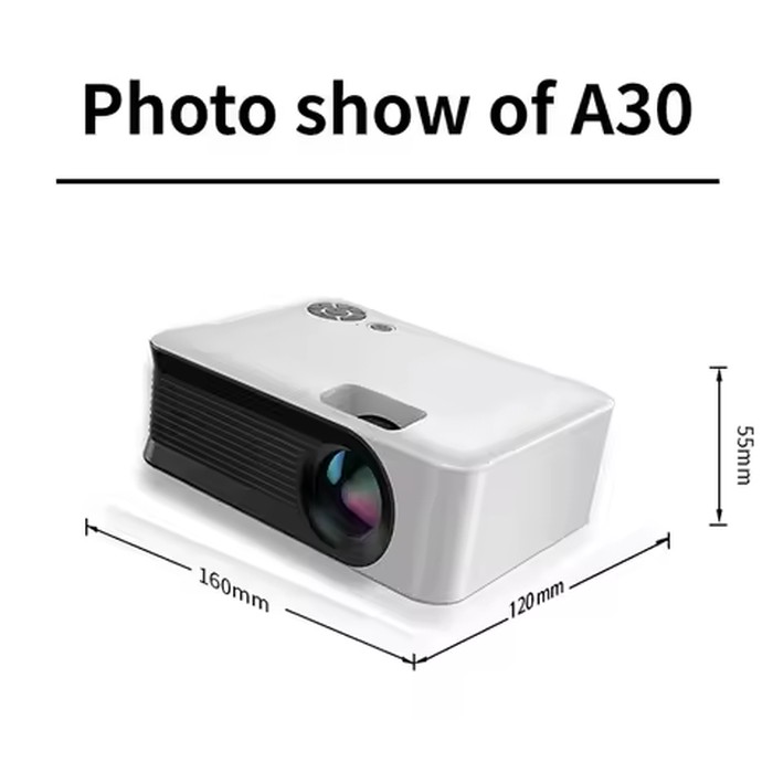 Portable Projector A30 Support 4K HDMI 1080P Mini Projectors Smart TV WIFI Home Theater Cinema Sync Android Phone Beamer LED