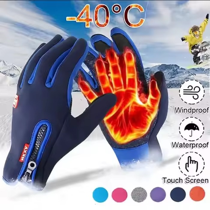 New Winter Gloves Men Women Touch Cold Waterproof Motorcycle Cycle Gloves Male Outdoor Sports Plus Velvet Warm Running Ski Glove