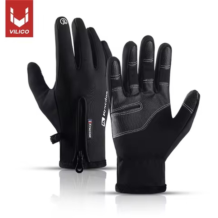 Zipper Winter Gloves for Men Women, Thermal Touchscreen Gloves Waterproof Windproof for Cycling, Skiing, Running & Cold Weather