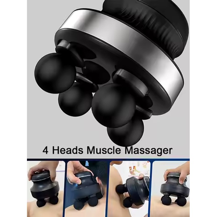 4-Heads Electric Muscle Massager Fascia Gun High-Frequency Vibration Massage Gun Deep Tissue Massage For Body Myofascial Release