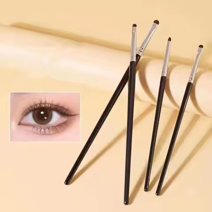 4/8/12pcs Precise Detail Eyeshadow Brush Soft Horse Hair Eyeline Silkworm Makeup Brush Highlighter Brushes Eyes Makeup Tools