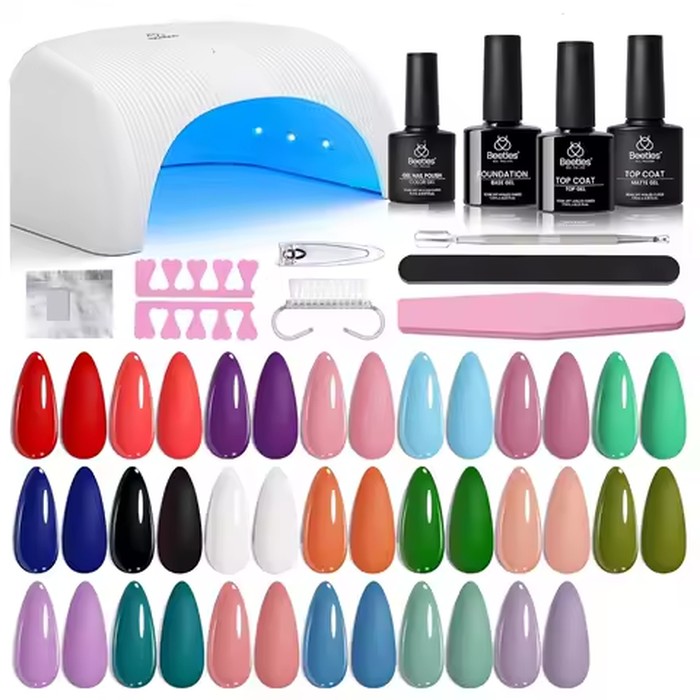 Beetles Gel Nail Polish Kit with UV Light, 31 PCS Popular Color Set