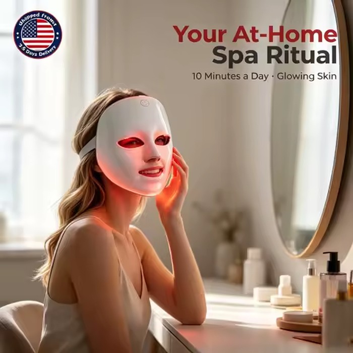 Wireless LED Face Mask 7 Colors Rechargeable Portable Facial Mask Skin Rejuvenation Skin Care Beauty Device