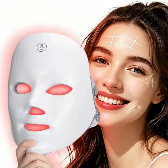7 Colors LED Facial Mask 90 LED Lamp Beads Multicolor Light Face Mask Daily Home Facial Glow Care Portable Beauty Skin Care Tool