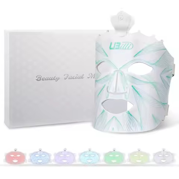 Red Light Therapy 7 Colors Silicone Portable Led Face Mask for Anti-Aging Skin Rejuvenation Brightening Facial Skin Care Mask
