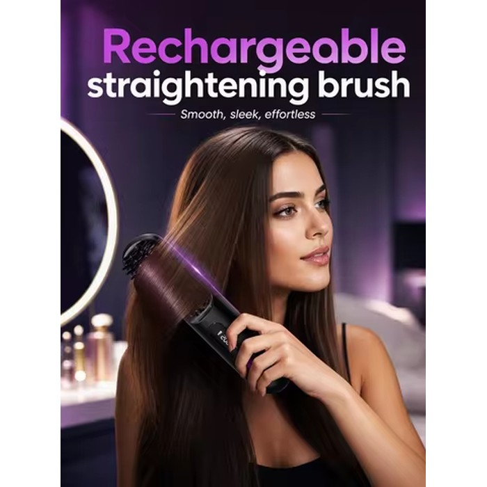 Hair Straightener Brush Fast Heating Anti Frizz Instant Salon Smooth Hair Styling Tool for Natural Black Woman Hair