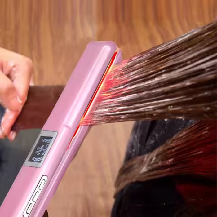 RUCHA Ultrasonic Infrared Hair Straightener Cold Hair Care Flat Iron for Professional Hair Treament Recovers Damaged Styler
