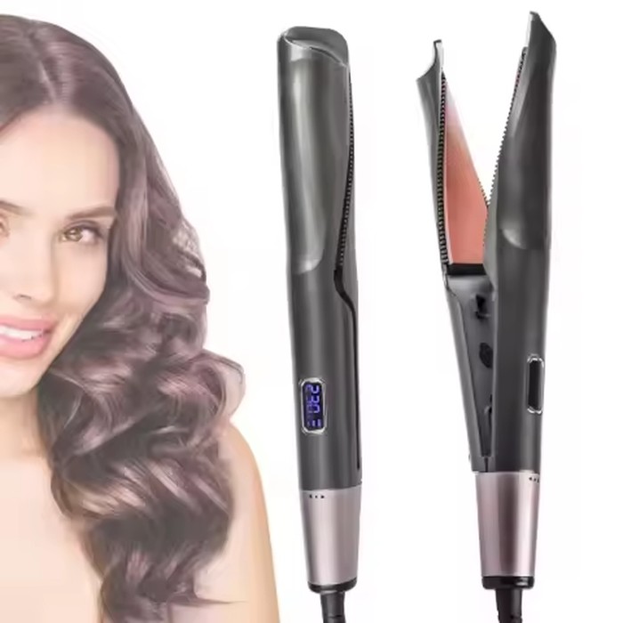 2 In 1 Hair Straightener Curler Tourmaline Ceramic Plate Twisted Flat Iron Professional Straightening Curling Hair Styling Tool