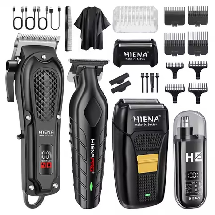 Hiena Finish Machine Electric Professional Electric Hair Clippers Beard Clipper Rechargeable Men's Shaver Hair Trimmer Kit
