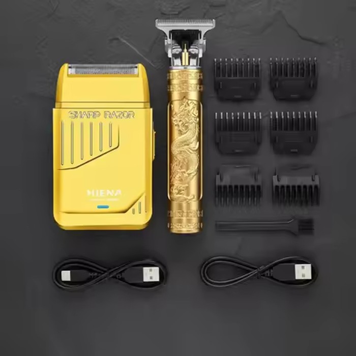 HIENA PRO 2pcs-Hair shaver for Men, Cordless Hair trimmer Shaver Beard Trimmer Case Gifts for Men Husband Father Hair Cutting Machine for Men, Holiday Gift for men