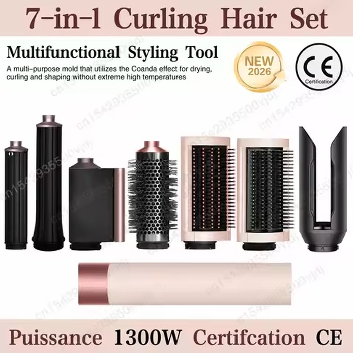 6-in-1 multifunctional hair styler, 110,000 RPM high-speed hair care, ionic hair dryer, quick drying, automatic curling set