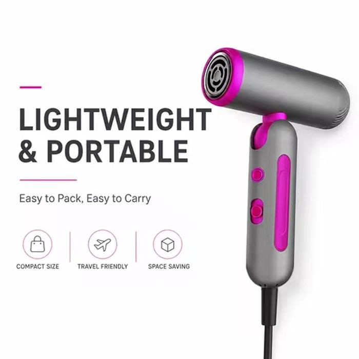 106000RPM High Speed Hair Dryer 1200W Professional Negative Ionic Blow Dryer Fast Drying Portable Foldable Hairdryer for Travel