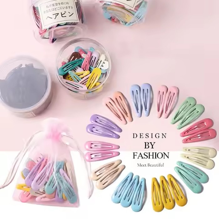 10/20/30/40/Pcs Set for Women Girls Fashion Colorful Waterdrop Shape Hairpin Sweet Hair Clip Kids Cute Barrette Hair Accessories