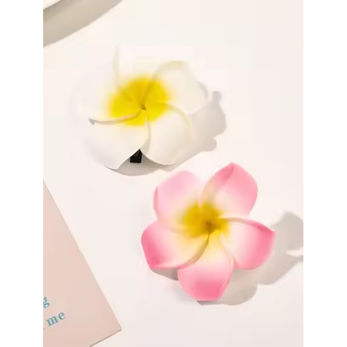 2pcs Boho Style Oversized Faux Flower Hair Clip Set, Elegant Beach Side-Bang Decor Headpieces Claw Clips Hair Claws Hair Barrettes, School Stuff, Pink Hair Clips, Vacation Outfits Woman, Girly, Hair Accessories, Valentines Accessories, Spring, Hairpin