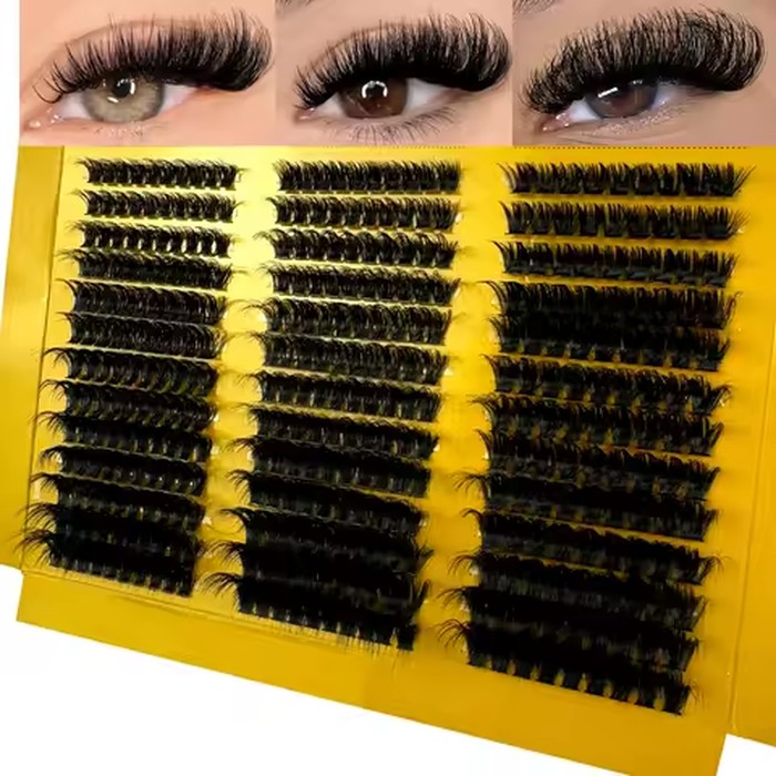5D Fluffy Thick Eyelash Clusters C/D Curl Wispy Individual Lashes 290 fans 60+80+100 Mix Eyelash Extensions False Eyelashes