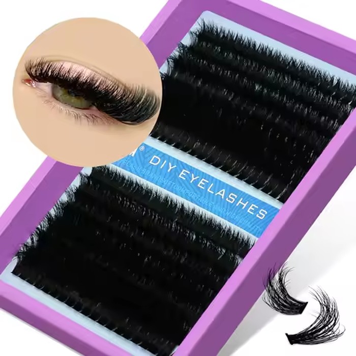 GROINNEYA DIY Lash Extension Mix Styles Lash Clusters Individual Lashes Extensions Clusters DIY Makeup False Eyelashes ﻿