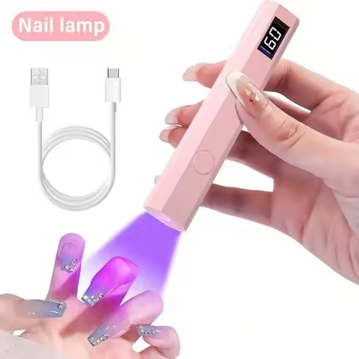 Portable USB Mini LED UV Nail Dryer, LCD Digital Display Gel Nail Curing Lamp, Compact Professional Manicure Tool