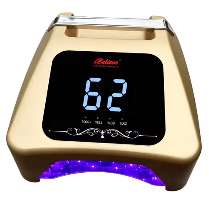 Professional 72W Rechargeable UV LED Nail Lamp with 36pcs LED Bulbs Multi-Timer Cordless Nail Dryer for Salon Manicure