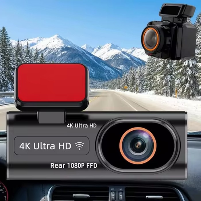 ACCEO Dash Cam WIFI GPS Mini CAR DVR Front 4K And Rear 1080P Dual Lens Black Box Room Camera Night Vision 24H Parking Monitor