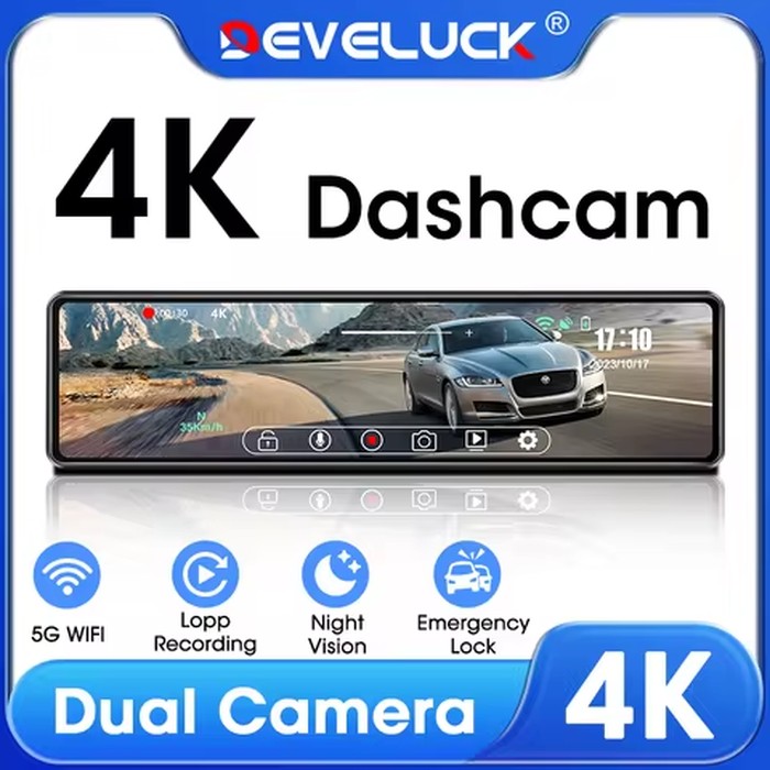 4K Car DVR 1080P Rear Camera Dash Cam for Vehicle Video Recorder Front and Rear Dual Lens Night Vision G-Sensor Loop Recording