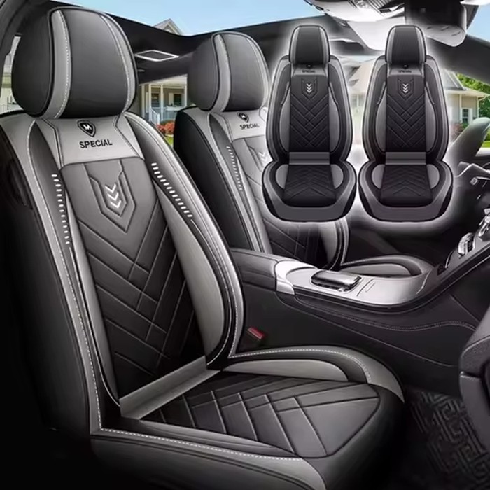 New Upgraded Car Seat Cushion, New Fully Enclosed Car Seat Cover, All Season universal Small Car Seat Cover, Leather Seat Cover