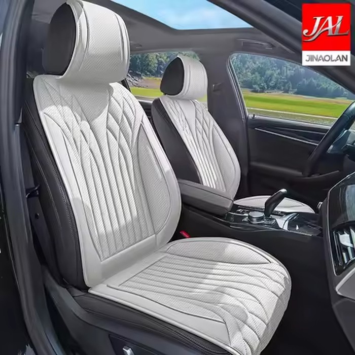 Front 2-seater car seat cushion, luxurious Nappa leather, suitable for all seasons, comfortable, breathable and wear-resistant, easy to install, suitable for sedans suv、 Truck and car interior high-end accessories