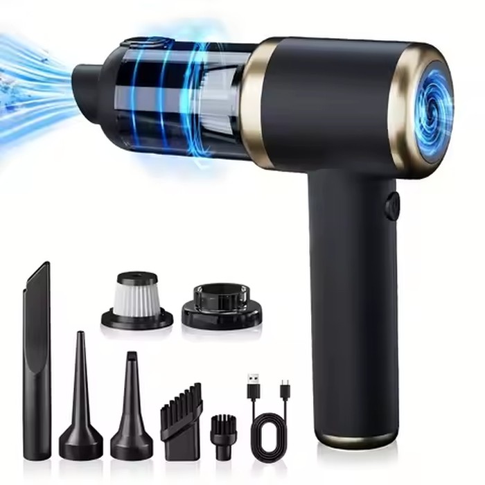 Handheld Car Vacuum Cleaner 18000PA Cordless Portable 2 in 1 Air Duster and Vacuum Multi Nozzles 120W High Power for Car Home Pet Office Mini Vacuum