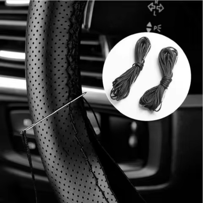 DIY Car Steering Wheel Cover Fiber Leather with Needle Braid on Steering Wheel SkidProof Car Styling Interior Accessorie