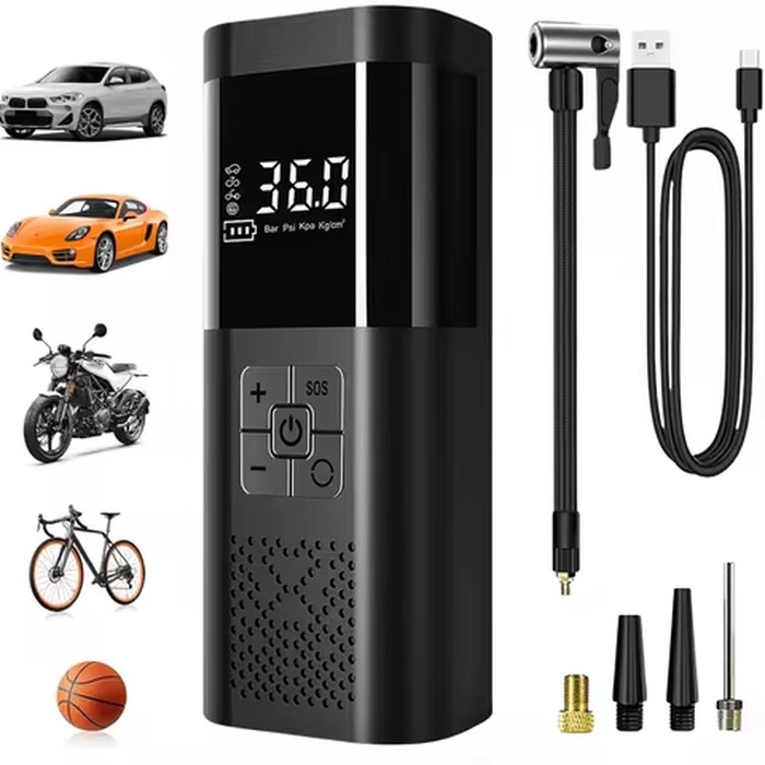 Portable Car Air Compressor 3X Faster 150PSI Cordless Tire Inflator Pump with Digital Gauge for Car Motorcycle Bike Air Pump