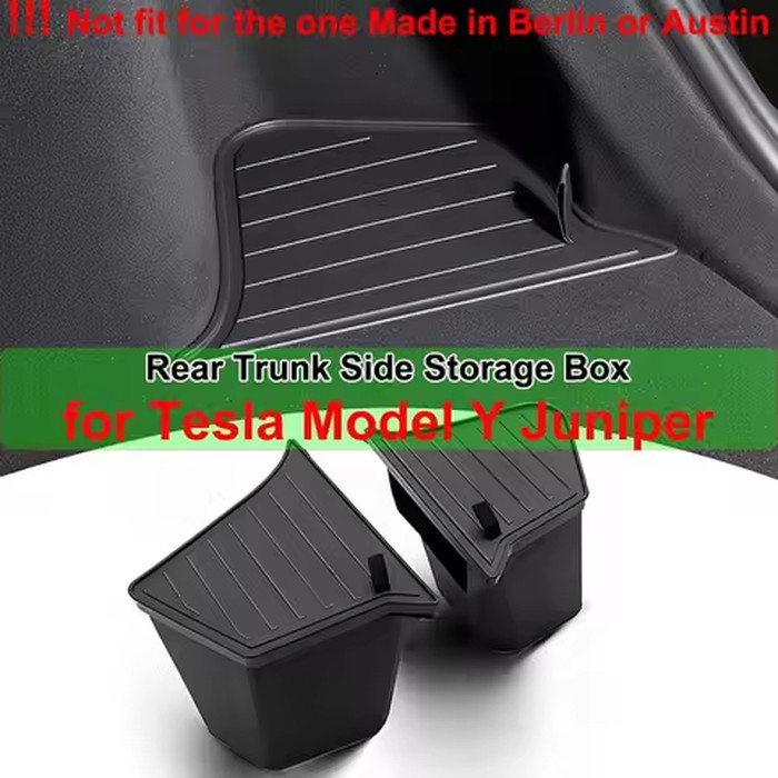 Model Y Launch 2026 Rear Trunk Side Storage Box For Tesla Y Juniper Rear Seat Organizer Suede Anti-dirty Car Travel Accessories