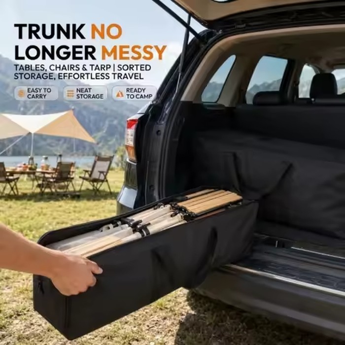 High Capacity Car Trunk Organizer Bag Camping Equipment Storage Bag Oxford Cloth Storage Box Accessories Folding Table Storage