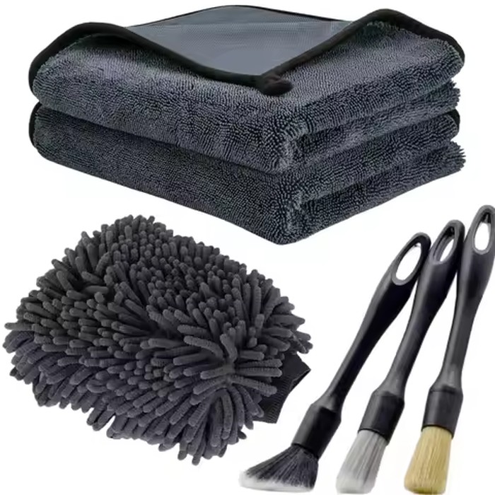Car Wash Kit Cleaning Set Mitt Detailing Brush Absorbent Towel Uses For Comprehensive Cleaning Kit For Cars