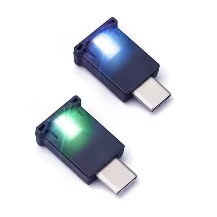 Type-C Adjustable Interior Atmosphere Lamp Car Interior Lamp LED Ambient Light 8 Colors RGB Dynamic Gradient Brightness