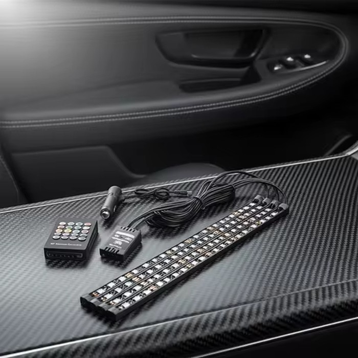 72/48/36 LED RGB Car Foot Ambient Light with USB Cigarette Automotive Interior Lights Strip Decoration Bar Remote/Voice Control