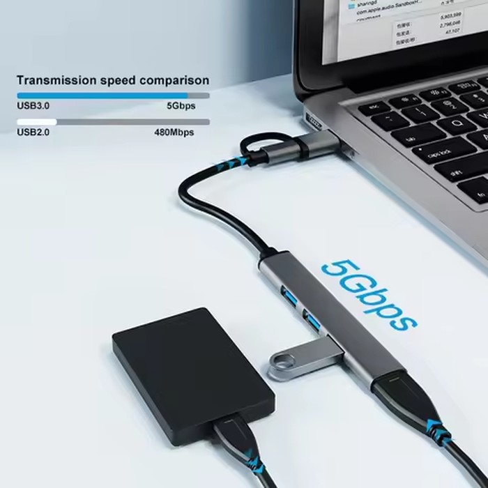 USB-C HUB USB 3.0 HUB Adapter Type-C USB-A Connectors Portable Docking for Laptops Devices Expansion For PC Laptop Macbook Pro