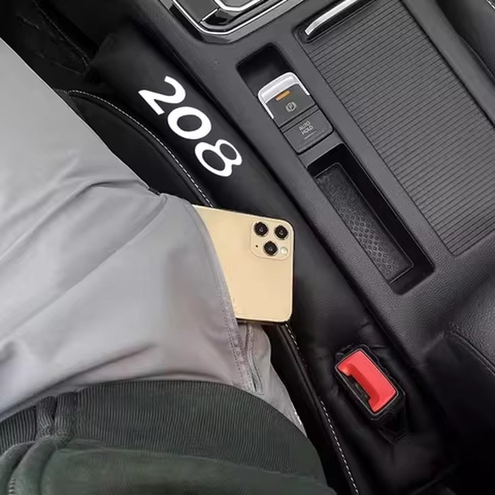 Car Seat Gap Filler PU Leather Seat Side Gap Strip With Soft Filling Cotton Prevent Phone For Peugeot 208 Car Accessories