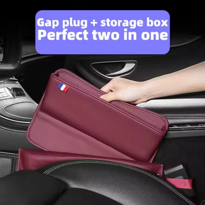 JFBONIN PU Leather Car Seat Slot Storage Organizer Gap Filler Fixed Strap Multi Color Universal Car Interior Storage Auto Gadget